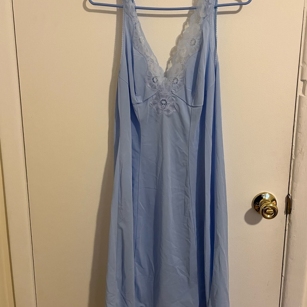 American Vintage Light Blue Lace Chemise